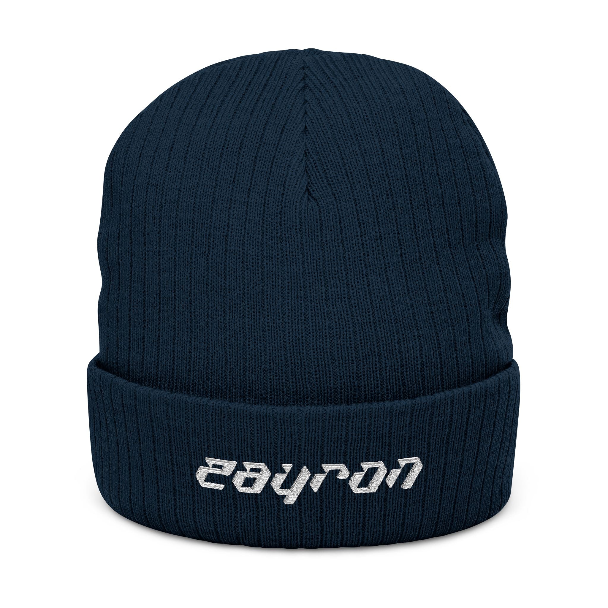 Retro Slashed Text Knit Hat