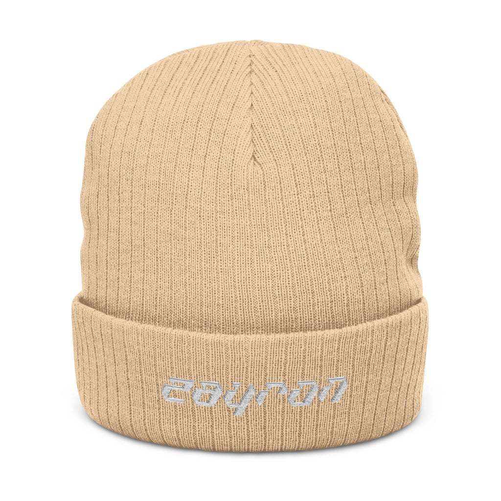 Retro Slashed Text Knit Hat