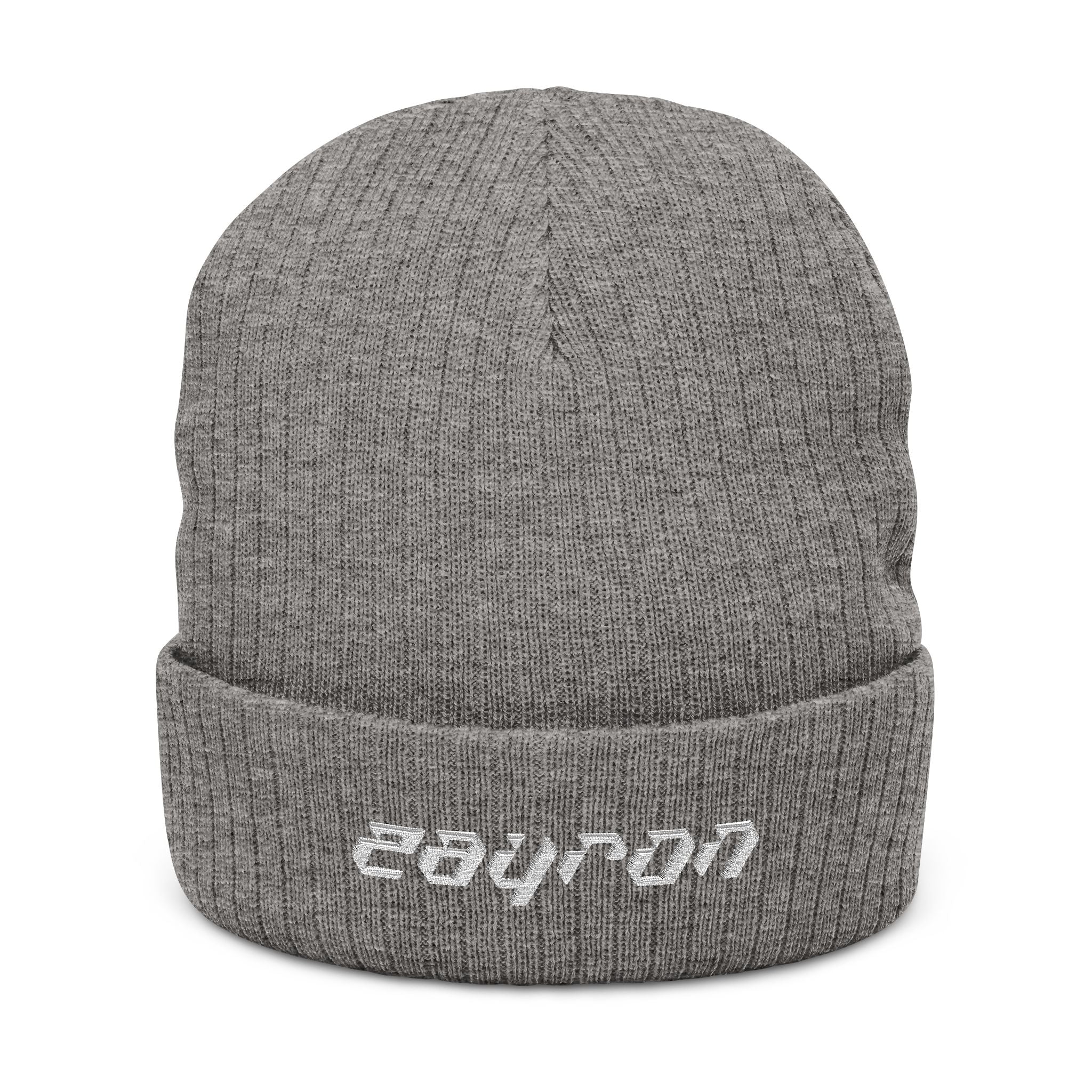 Retro Slashed Text Knit Hat