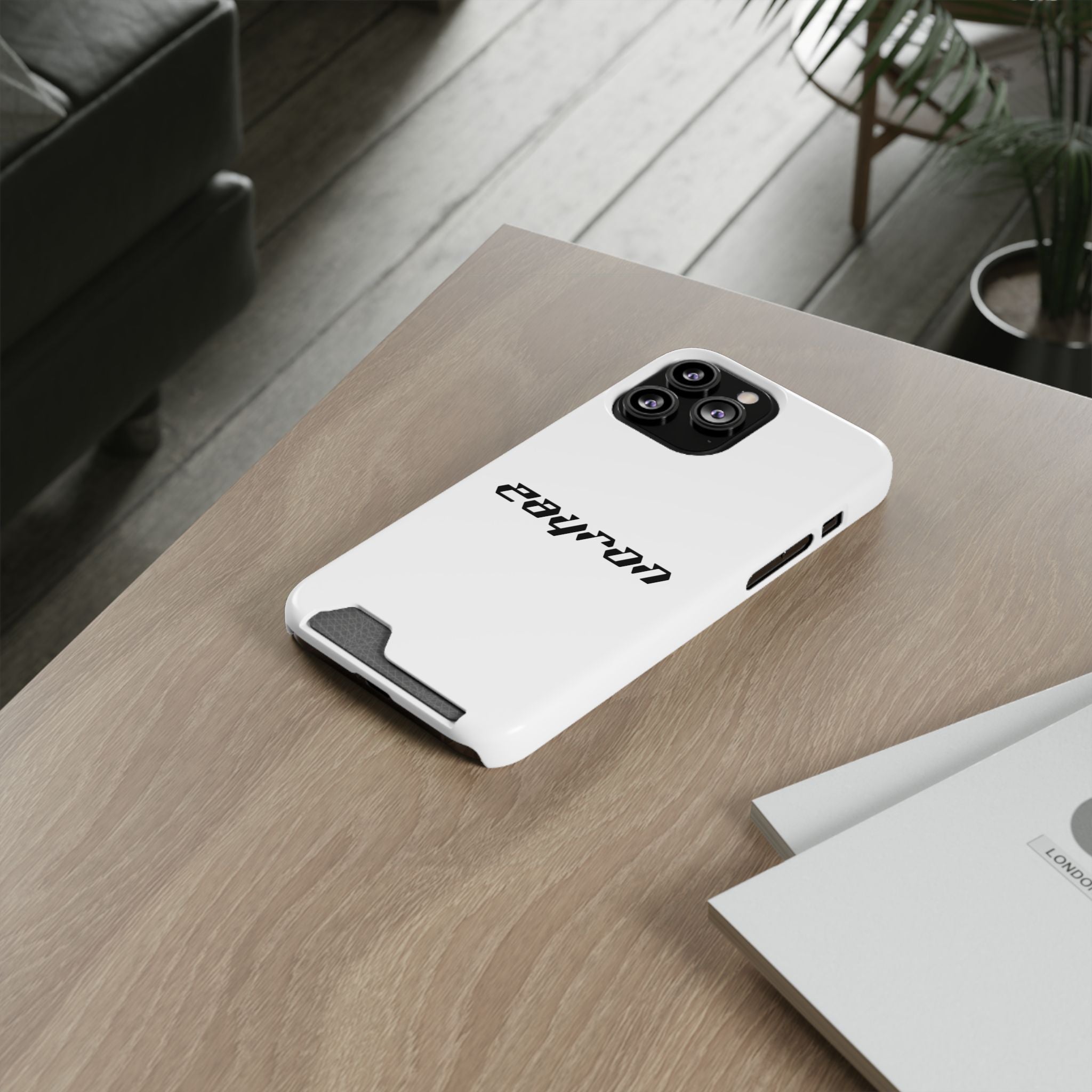 Minimal White Phone Case with Card Holder