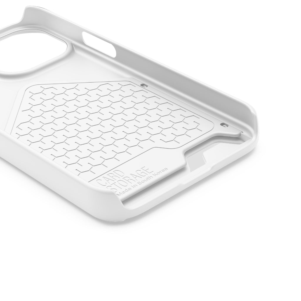 Minimal White Phone Case with Card Holder