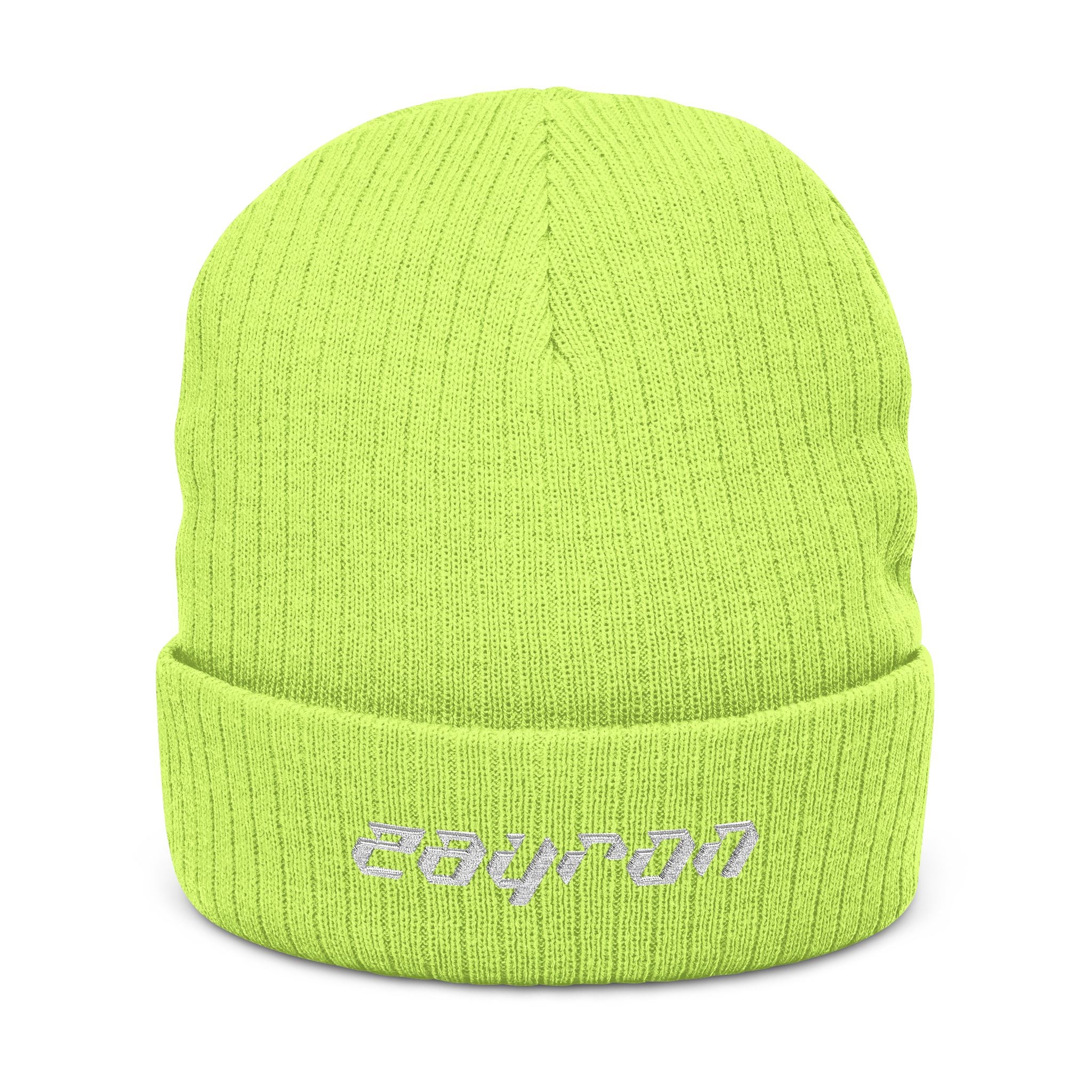 Retro Slashed Text Knit Hat