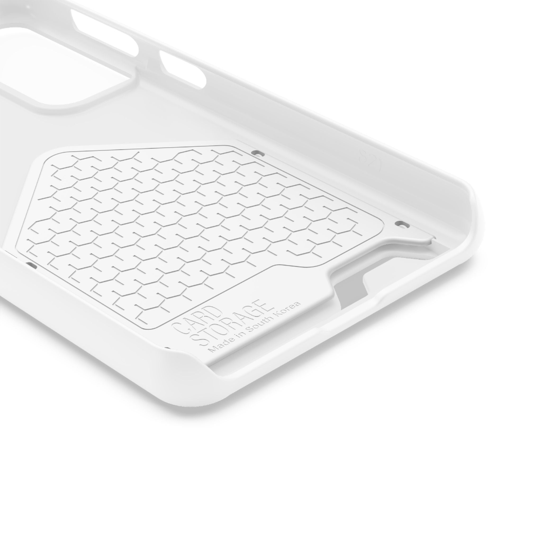 Minimal White Phone Case with Card Holder