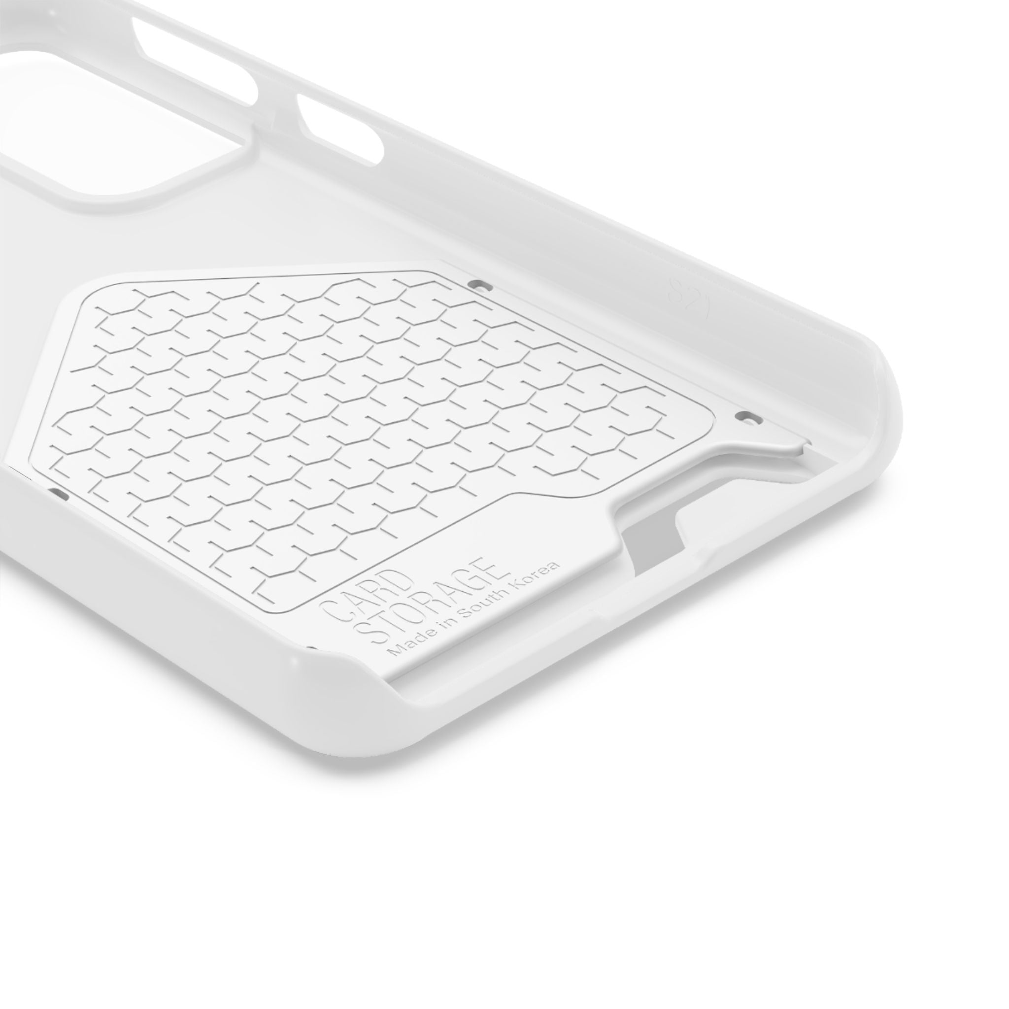 Minimal White Phone Case with Card Holder