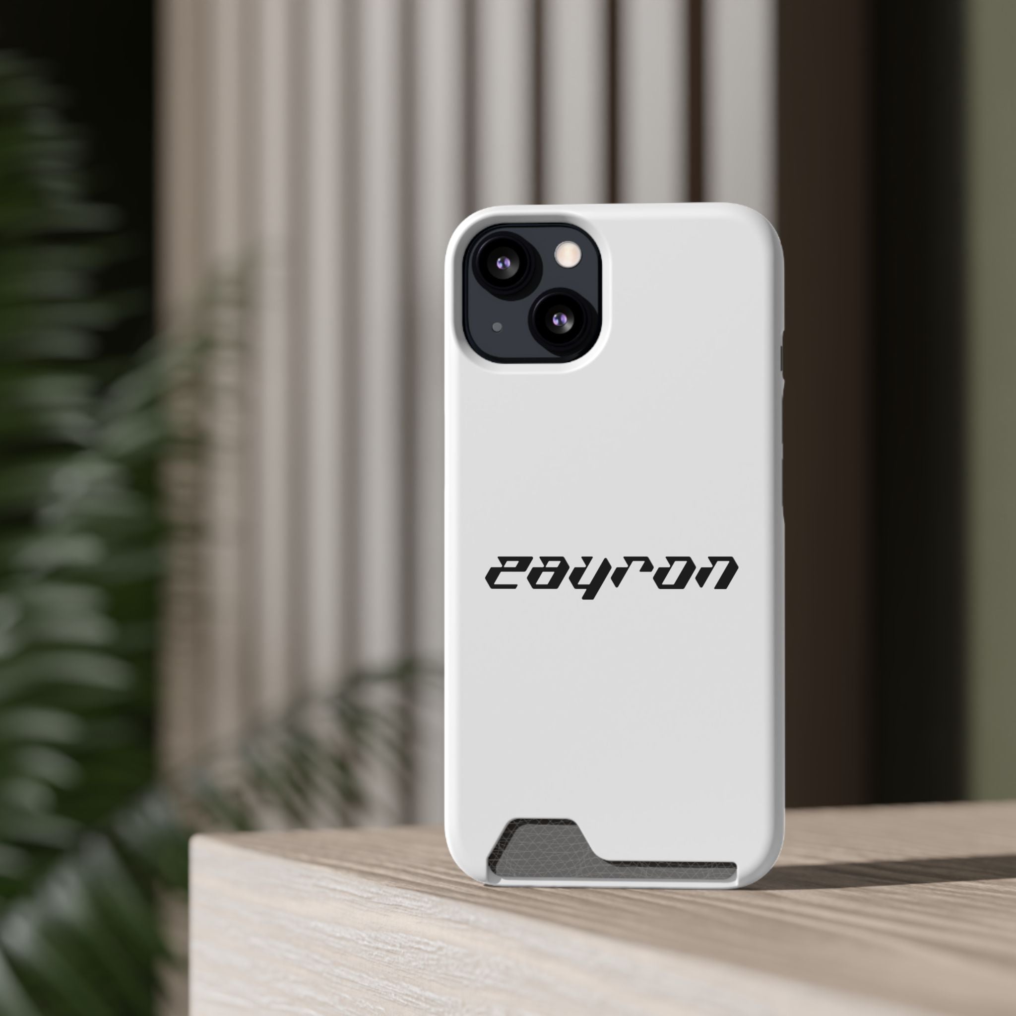 Minimal White Phone Case with Card Holder