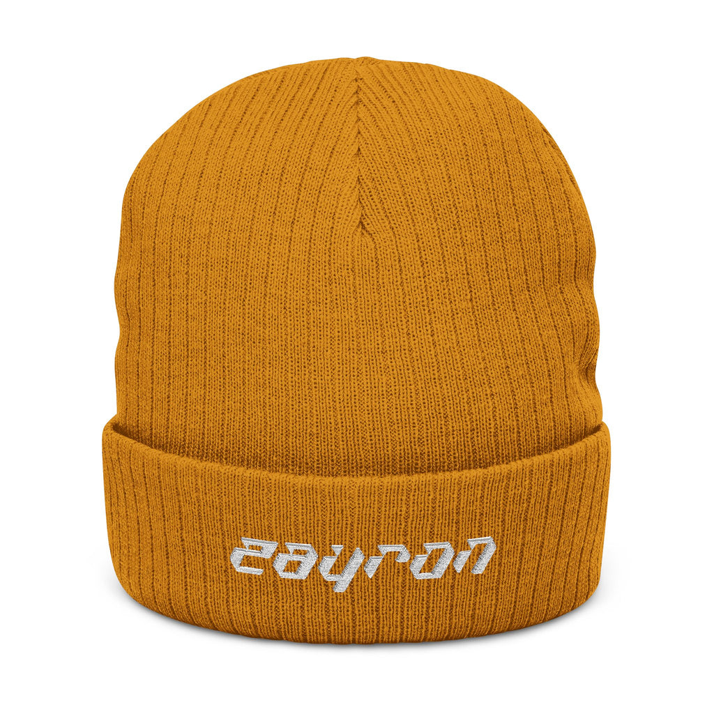 Retro Slashed Text Knit Hat