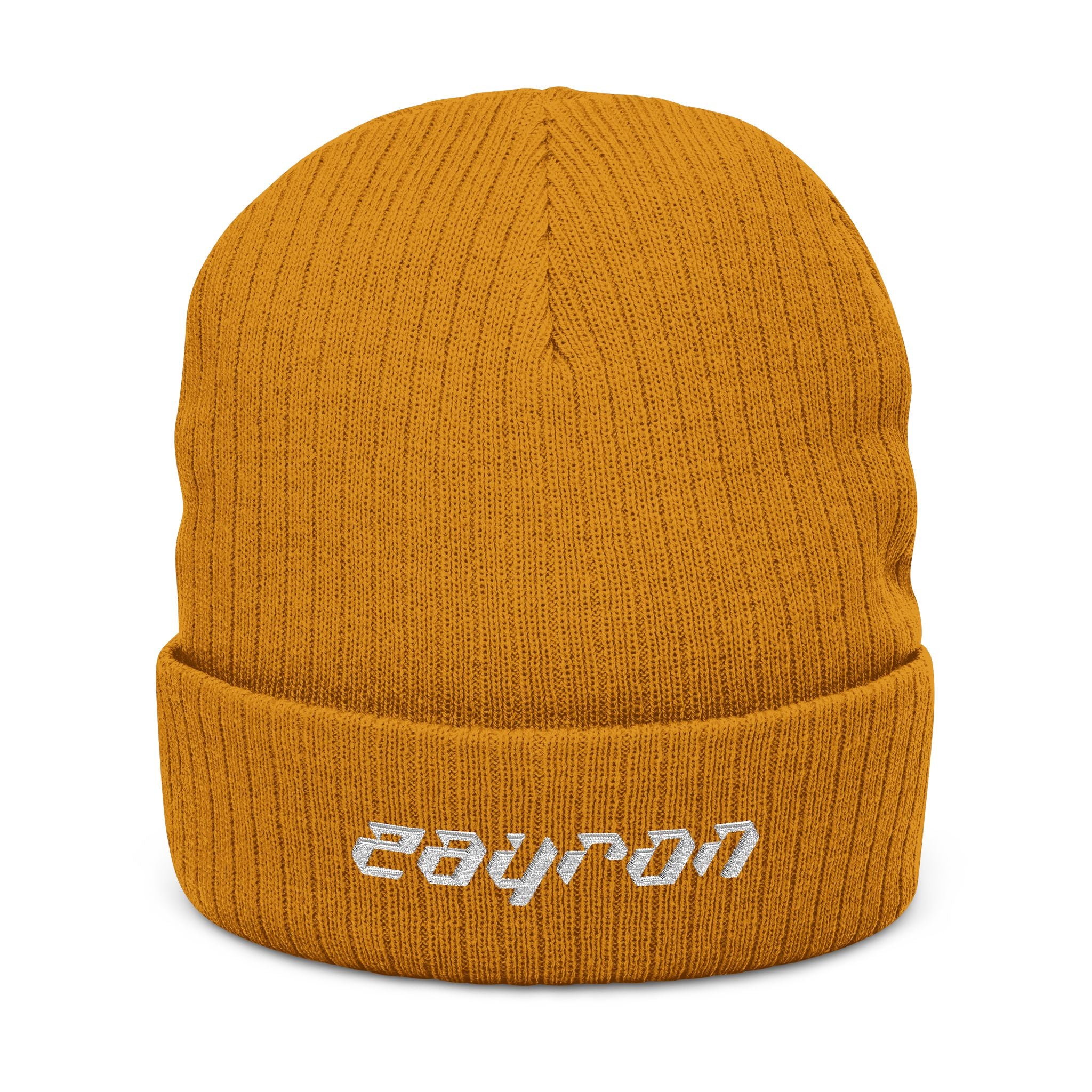 Retro Slashed Text Knit Hat