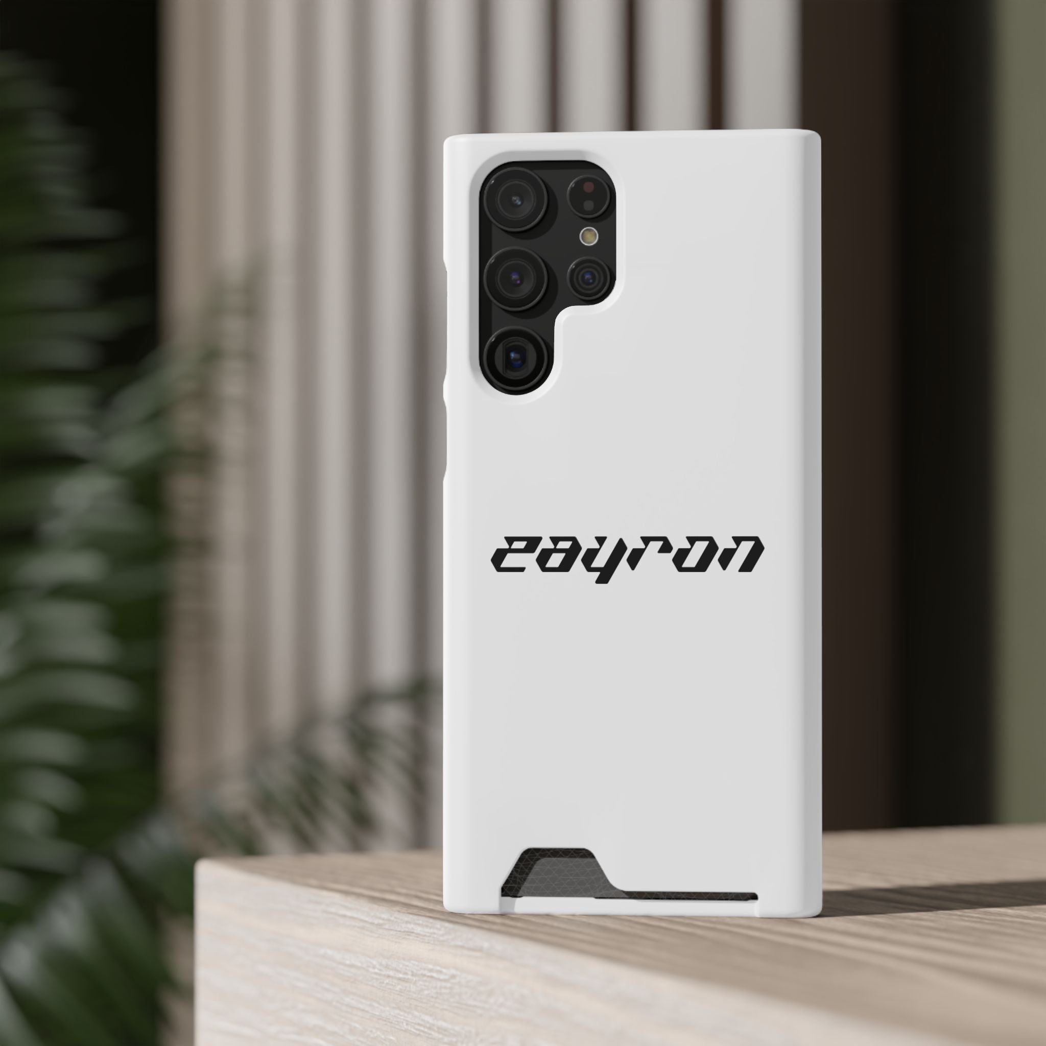 Minimal White Phone Case with Card Holder