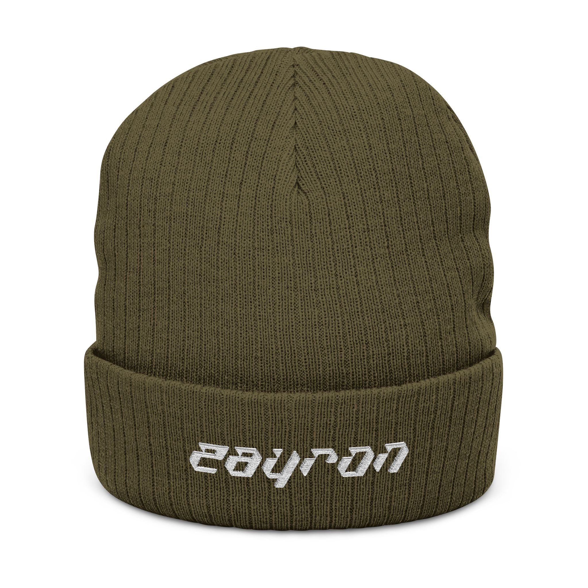 Retro Slashed Text Knit Hat