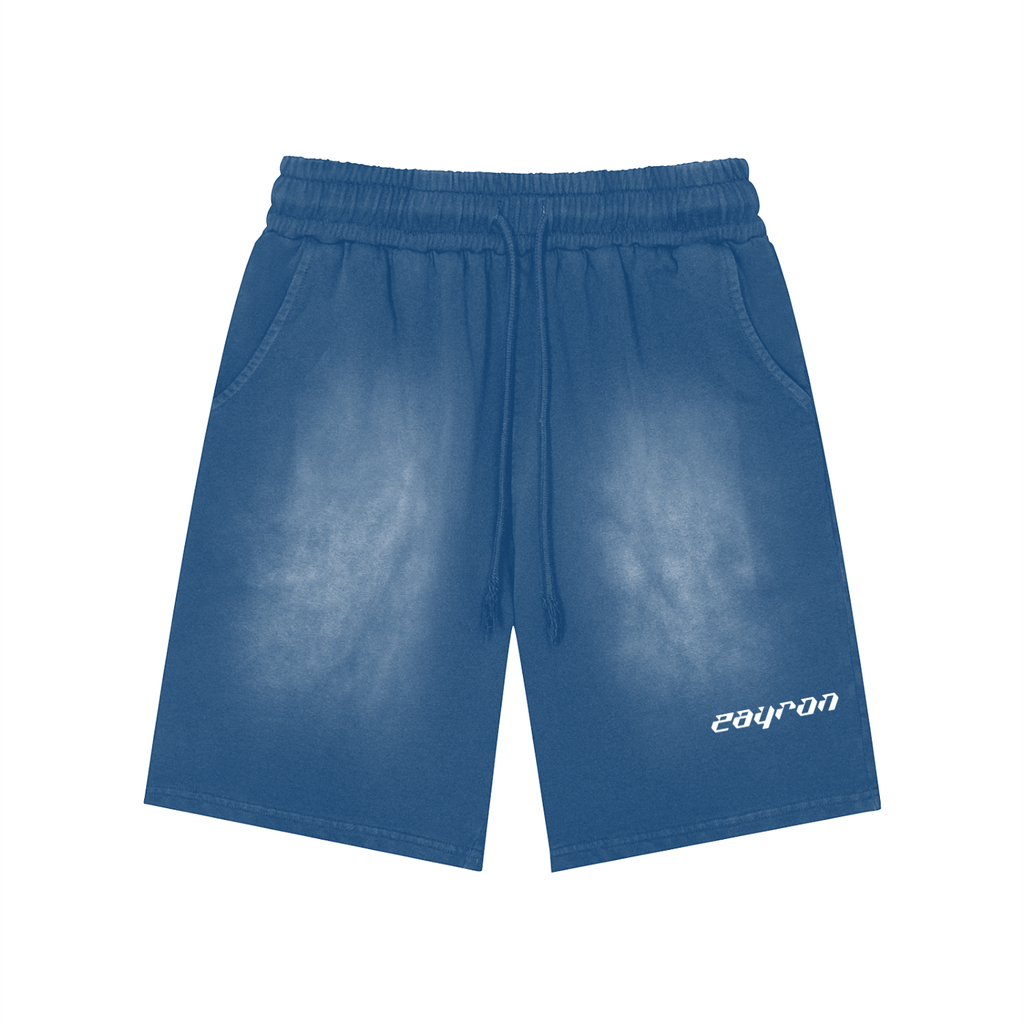 Rectangle Patch Monkey Washed Shorts