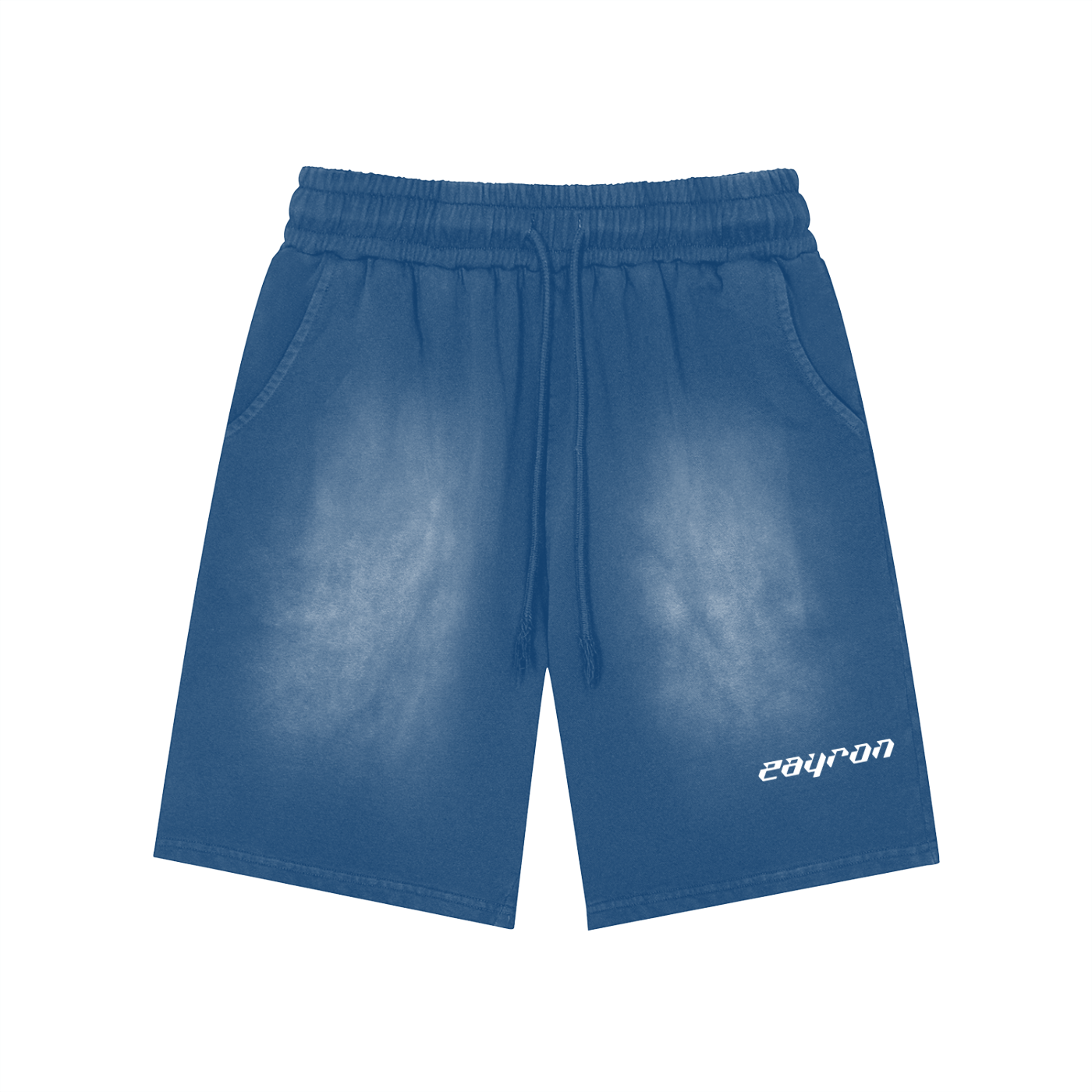 Rectangle Patch Monkey Washed Shorts