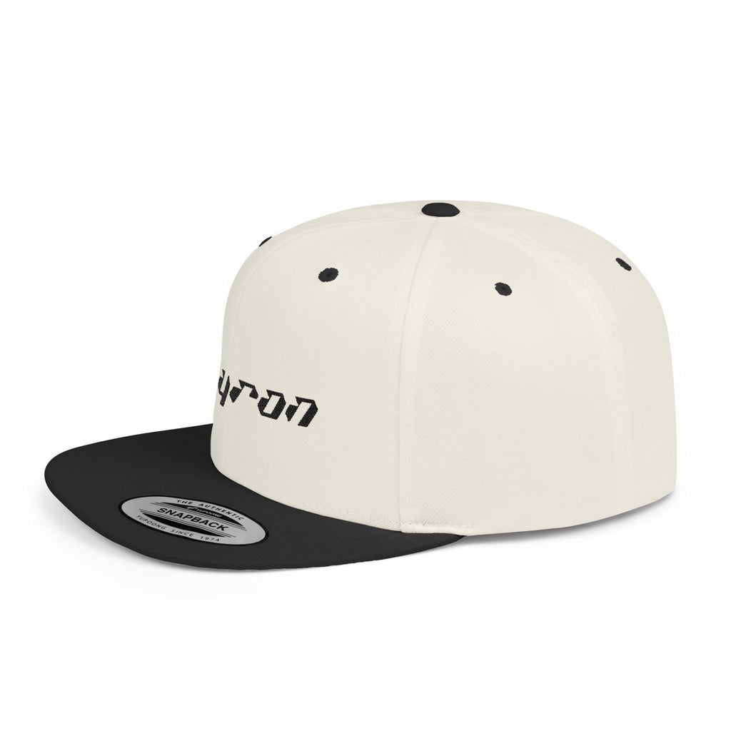 Retro Tech Logo Flat Bill Snapback Hat