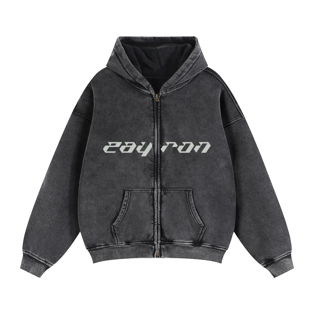 Zip-Through Boxy Fleece Hoodie