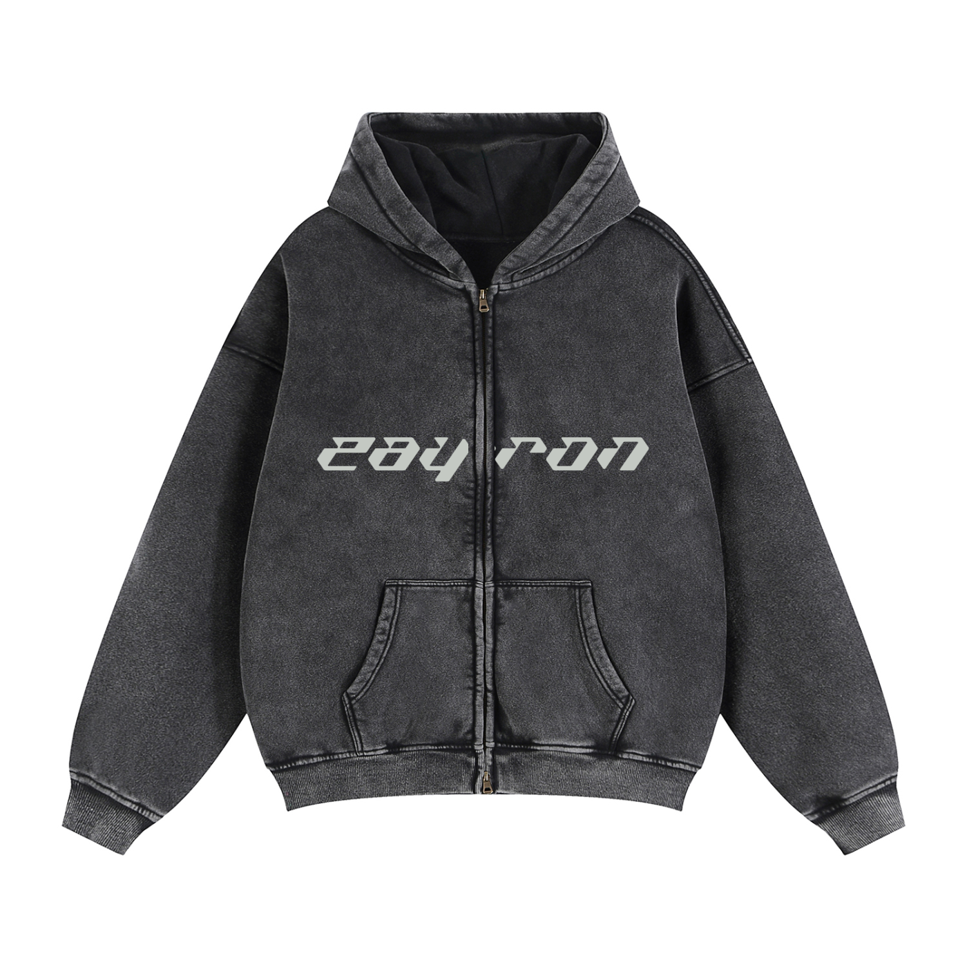 Zip-Through Boxy Fleece Hoodie