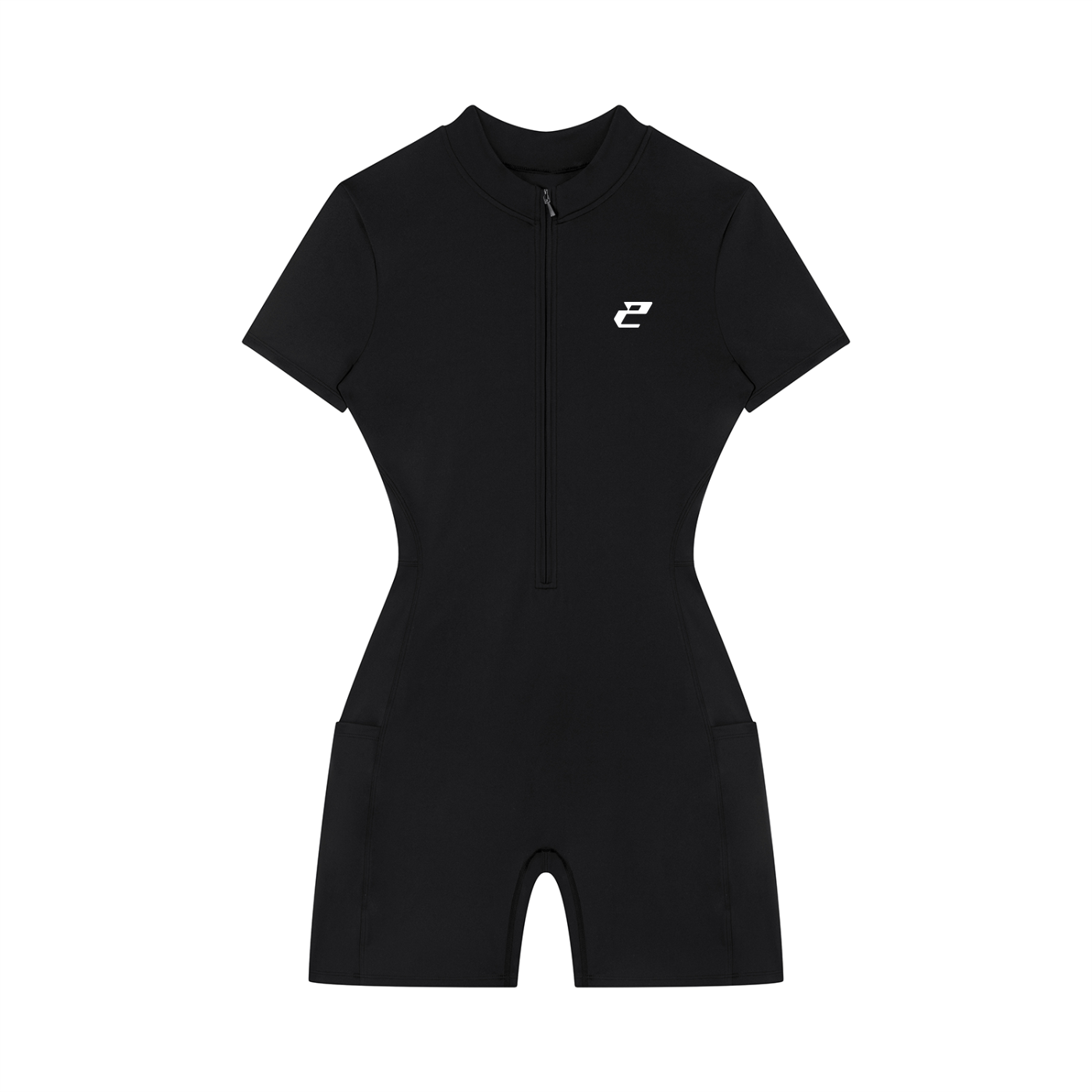 Women's Quarter-Zip Short Sleeve Romper