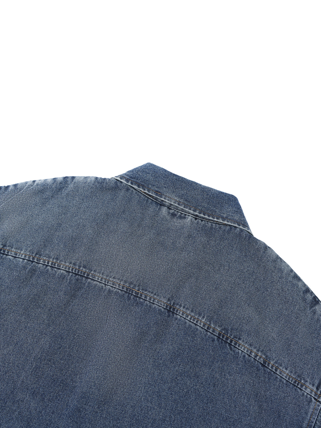 Unisex Vintage Wash Boxy Quarter-Zip Denim